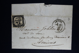 France: Enveloppe Amiens - Amiens  1869 Avec Timbre Tax - 1849-1876: Période Classique