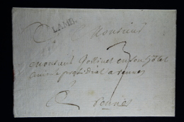 France: Lettre Complet  Lamb Lenain 1 Lindice 15 A Rennes Waxed Sealed - 1701-1800: Precursores XVIII