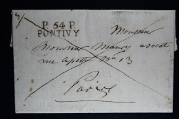 France: Lettre Complet 1827 Port Paye Pontivy P 54 P  A Paris - 1801-1848: Precursors XIX