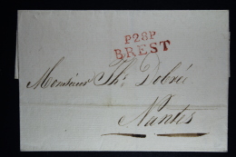 France: Enveloppe Port Paye 1817 Brest P 28 P  A Nantes - 1801-1848: Vorläufer XIX