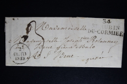 France:  Lettre Complet  1828 St Aubin De Cormier 34  A St Malo - 1801-1848: Precursors XIX