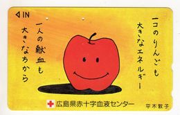 JAPON  TELECARTE POMME APPLE Croix Rouge - Alimentation