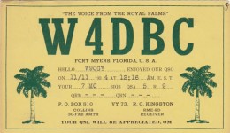 Florida Fort Myers QSL Card W4DBC 1934 - Fort Myers