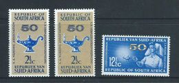 South Africa 1964 Nursing Association Set Of 3 MNH , Both 2.5c With Pencil Annotations On Gum - Ungebraucht