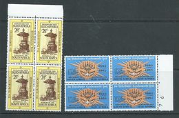 South Africa 1965 Dutch Reformed Church Set 2 MNH Blocks Of 4 - Ungebraucht