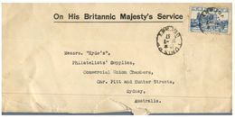 (333) Tunisia To Australia (1931 ?) Cover - On His Britannic Majesty's Service Official Cover (maybe From UK Embassy ?) - Covers & Documents