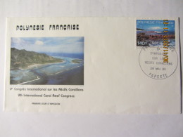 Enveloppe 1er Jour  Polynésie Française  "Symposium Sur Les Récifs Coralliens" - Briefe U. Dokumente