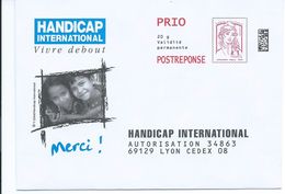 Entiers Postaux : Enveloppe Réponse Type Ciappa -Kavena PRIO Datamatrix Handicap International 82043  ** - Prêts-à-poster: Réponse /Ciappa-Kavena