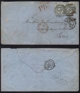 TOUR ET TAXIS - THURN UND TAXIS - MAINZ /1865 - Michel # 33 EN PAIRE SUR LETTRE POUR LA FRANCE - PARIS (ref 7786) - Cartas & Documentos