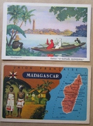 Madagascar Lot 2 Cpa Chromos Quinquina St Raphael Et Lion Noir - Madagascar