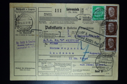 Deutsche Reich Paketkarte  Lövenich -> Lausanne Schweiz  1933  Mixed Stamps - Cartas & Documentos