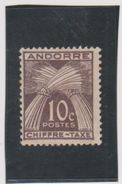 ANDORRE  Français   1943-46  Taxe  Y.T. N° 21  NEUF* - Ungebraucht