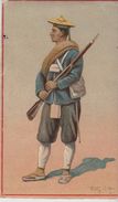 CHROMO 6,5,x1O,5  MILITARIA .Uniformes . Guerre Russo-Japonaise . Soldat Japonais (  Illust. Eug. CH.) - Autres & Non Classés