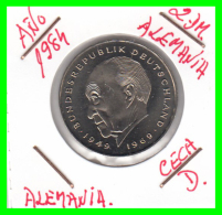 ALEMANIA - GERMANY  MONEDA DE 2.00 DM  AÑO 1984-D  KONRAD ADENAUER CALIDAD PROOF S/C - 2 Mark