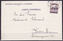 1918 Croatia SHS - Postcard Traveled From Zagreb To Wien - 15 Fil - Croatia