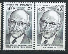 [16] Variété : N° 1826 Robert Schuman Clair + Foncé  ** - Ungebraucht