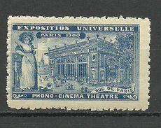 France 1900 EXPOSITION UNIVERSELLE Phono Cinema Theatre MNH - 1900 – Pariis (France)