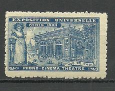 France 1900 EXPOSITION UNIVERSELLE Phono Cinema Theatre MNH - 1900 – Parigi (Francia)