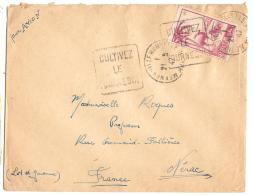 LETTRE..MAROC.  DAGUIN .... CULTIVEZ LE TOURNESOL  1947...MEKNES VILLE NOUVELLE   POUR LA FRANCE NERAC. - Covers & Documents