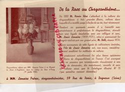 92- BAGNEUX- PUBLICITE LEMAIRE FRERES- CHRYSANTHEME-CHRYSANTHEMISTES-ROSE-NONIN-PELE- 59 RUE PARIS- HORTICULTURE - Agricoltura