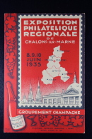France:  Carte Postale  1935 Chalons Sur Marne  Exposition Philatélique Regionale - 1921-1960: Modern Period