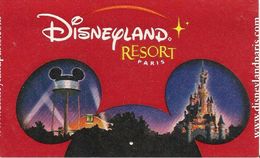 PASS--DISNEYLAND-PAPIER-2 006-OREILLES-ROUGE-R° Sans Fleche-Adresse WEEB Des 2 Cotés Verticaux-V°VISA-TB E- - Passaporti  Disney