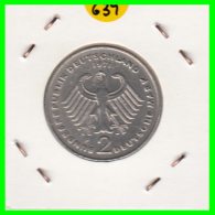 ALEMANIA - GERMANY -MONEDA DE 2.00 DM. THEODOR HEUSS - AÑO 1971-F - 2 Mark