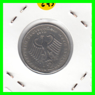 ALEMANIA - GERMANY -MONEDA DE 2.00 DM. THEODOR HEUSS - AÑO 1973-J - 2 Mark