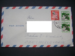 Air Mail Letter NIPPON JAPAN 1978 - To Czechoslovakia, Stamps Nature, Animal Bird, Plants - Airmail