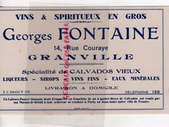 50- GRANVILLE- BUVARD GEORGES FONTAINE-VINS SPIRITUEUX-14 RUE COURAYE- CALVADOS - Food