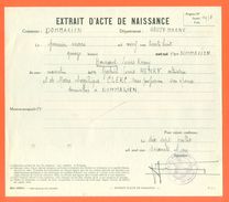 52 Dommarien - Généalogie " Extrait Acte De Naissance En 1938 " VPAN 4 - Naissance & Baptême