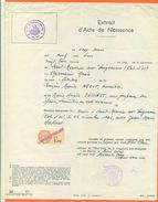 21 Saint Maurice Sur Vingeanne - Généalogie " Extrait Acte Naissance En1902 " Timbre Fiscal - VPAN 4 - Naissance & Baptême