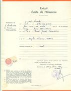 89 Venizy - Généalogie " Extrait Acte Naissance En1894 " Timbre Fiscal - VPAN 4 - Naissance & Baptême