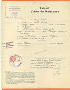 70 Leffond - Généalogie " Extrait Acte Naissance En1931 " Timbre Fiscal - VPAN 4 - Naissance & Baptême