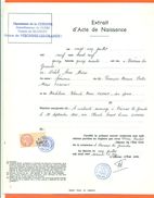 21 Veronnes Les Grandes - Généalogie " Extrait Acte Naissance En1939 " Timbre Fiscal - VPAN 4 - Naissance & Baptême