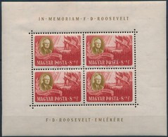 ** 1947 Roosevelt 8f Egyenes Képállású Kisív (ránc / Crease) - Altri & Non Classificati