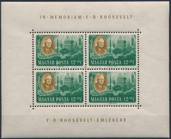 ** 1947 Roosevelt 10f Egyenes Képállású Kisív (ránc / Crease) - Altri & Non Classificati