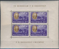 ** 1947 Roosevelt Légi 50f Egyenes Képállású Kisív (ránc / Crease) - Altri & Non Classificati