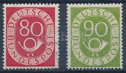 ** NSZK  1951 Posthorn 80Pf, 90f, A Két Záróérték Postatiszta, De Tintafoltos állapotban (Mi EUR 1050.-) - Altri & Non Classificati