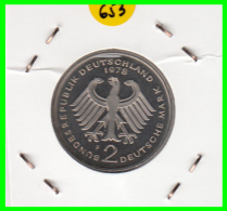 ALEMANIA - GERMANY -MONEDA DE 2.00 DM. THEODOR HEUSS - AÑO 1978-F CALIDAD PROOF S/C - 2 Mark