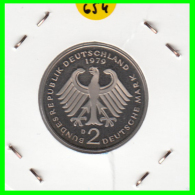 ALEMANIA - GERMANY -MONEDA DE 2.00 DM. THEODOR HEUSS - AÑO 1979-D CALIDAD PROOF S/C - 2 Mark