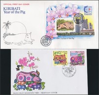 Kiribati, Vietnam 1995 A Disznó éve 2 FDC - Altri & Non Classificati