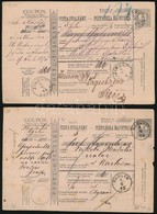 1874 2 Db Magyar-horvát Kétnyelvű 5kr Postautalvány - Altri & Non Classificati