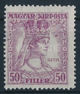 ** 1918 Károly-Zita 50f, Festékfolt A Homloktól Jobbra - Altri & Non Classificati