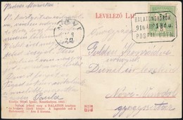 1910 Balatoni Képeslap Turul 5f Bérmentesítéssel 'BALATONGYÖRÖK' Postaügynökségi Bélyegzéssel - Autres & Non Classés