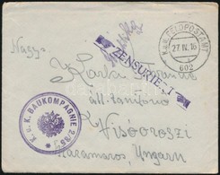 1916 Tábori Posta Levél / Field Post Cover 'K.u.k. BAUKOMPAGNIE 2/85' + 'FP 602' - Altri & Non Classificati