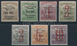 ** * Nyugat-Magyarország VI. 1921 Teljes Sor Bodor Vizsgálójellel (6.400) (3K/60f Falcos / Hinged) - Altri & Non Classificati