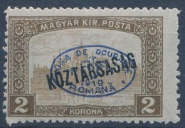 * Debrecen I. 1919 Parlament/Köztársaság 2K Kék Felülnyomással, Garancia Nélkül (**50.000) - Altri & Non Classificati