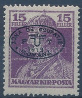 ** Debrecen I. 1919 Károly 15f Fekete Felülnyomással Garancia Nélkül (**50.000) - Altri & Non Classificati