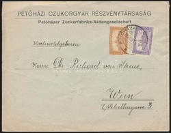 1923 Levél A Petőházi Cukorgyárból 2 Bélyeges Bérmentesítéssel Bécsbe - Altri & Non Classificati